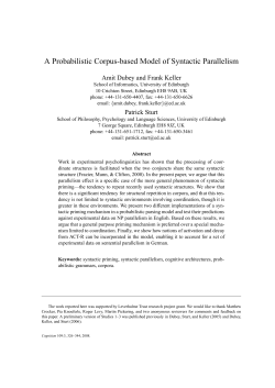 A Probabilistic Corpus-based Model of Syntactic Parallelism