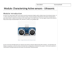Module: Characterizing Active sensors