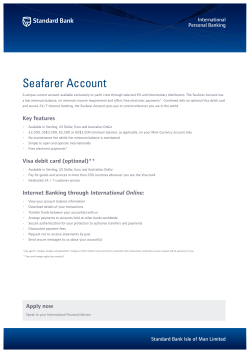 Standard Bank Seafarer Account Factsheet