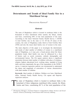 Determinants and Trends of Ideal Family Size in a Matrilineal