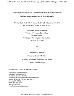 CONTRIBUTIONS OF TOTAL AND REGIONAL FAT MASS TO RISK