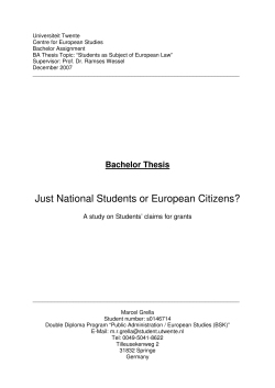 Just National Students or European Citizens?