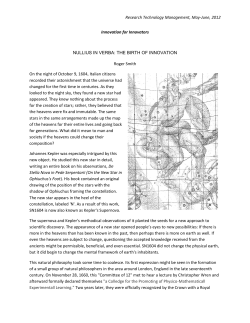 Nullius in Verba: The Birth of Innovation