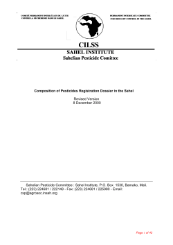 Composition of Pesticides Registration Dossier in the Sahel