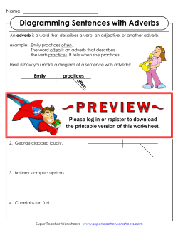 Diagramming Sentences with Adverbs