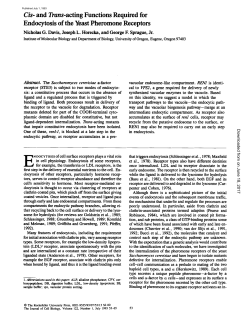 Cis- and Trans-acting Functions Required for Endocytosis of the