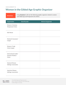 Handout B: Women in the Gilded Age Graphic Organizer