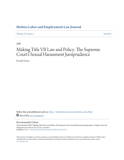 Making Title VII Law and Policy: The Supreme Court`s Sexual