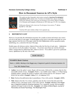 How to Document Sources is APA Style