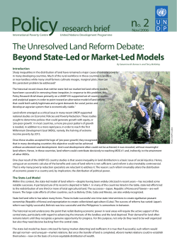 The Unresolved Land Reform Debate