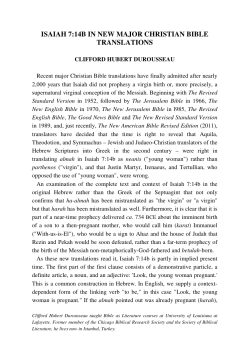 isaiah 7:14b in new major christian bible translations