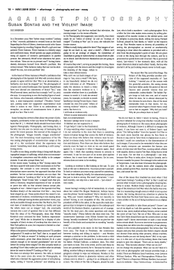 Against Photography &ndash; Sontag and the Violent Image