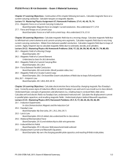 PS250 PHYSICS III FOR ENGINEERS &ndash; Exam 3 Material Summary