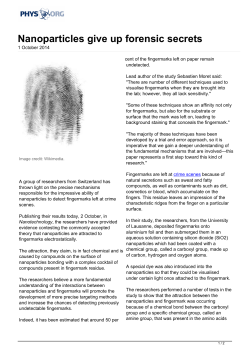 Nanoparticles give up forensic secrets