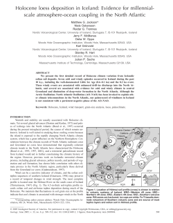 Holocene loess deposition in Iceland: Evidence for millennial