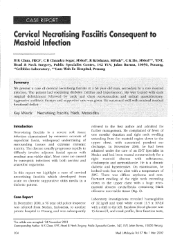 Cervical Necrotising Fasditis Consequent to Mastoid Infection