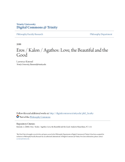 Eros / Kalon / Agathos - Digital Commons @ Trinity