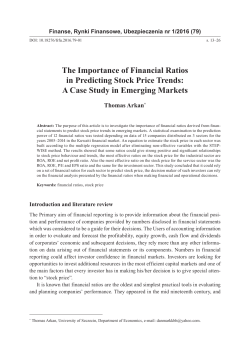 The Importance of Financial Ratios in Predicting Stock Price Trends