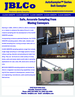 Safe, Accurate Sampling From Moving Conveyors AutoSamplerTM