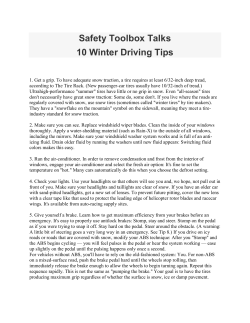 Safety Toolbox Talks 10 Winter Driving Tips