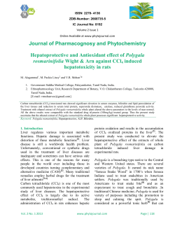 Hepatoprotective and Antioxidant effect of Polygala rosmarinifolia