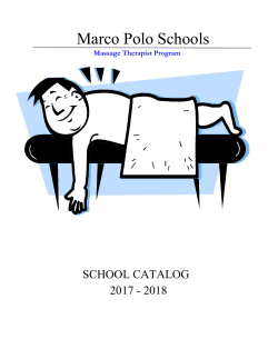 Catalog - Marco Polo Massage Therapist School