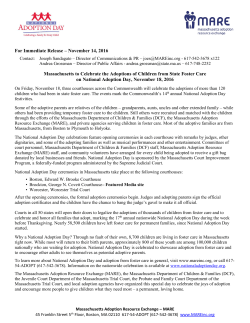 For Immediate Release – November 14, 2016 Massachusetts to