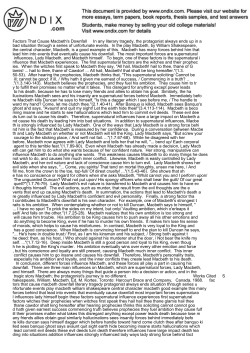 Factors That Cause Macbeth\`s Downfall In any literary trag