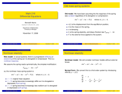 Math 216 Differential Equations