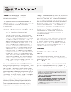 What is Scripture? - The Village Church