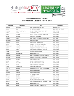 Future Leaders @Connect Full Attendee List as of June 1, 2015