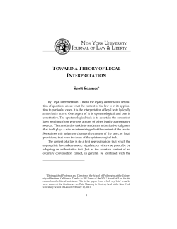 Toward a Theory of Legal Interpretation