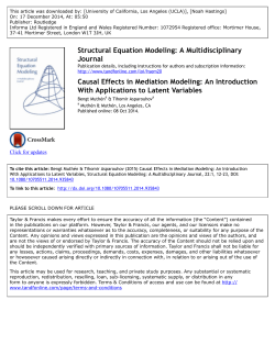 Structural Equation Modeling: A Multidisciplinary Journal Causal