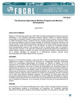 The Seasonal Agricultural Workers Program and Mexican