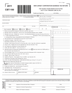 2011 CBT-100 - State of New Jersey