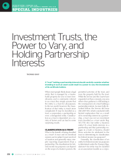 Investment Trusts, the Power to Vary, and Holding