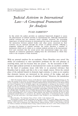 Judicial Activism in International Law&mdash;A Conceptual Framework for