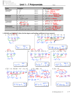 Section 1-07 - Polynomials