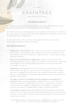 Code of Conduct - Thought Clothing