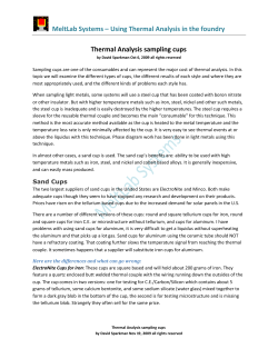 MeltLab Systems &ndash; Using Thermal Analysis in the foundry Thermal
