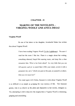 making of the novelists - virginia woolf and anita desai