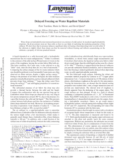 Delayed Freezing on Water Repellent Materials