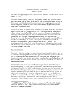 "When Truth Becomes a Commodity"