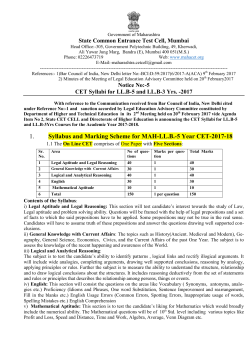 1. Syllabus and Marking Scheme for MAH-LL.B.-5 Year CET