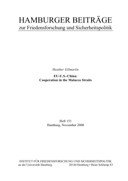 Heather Gilmartin EU-US-China: Cooperation in the Malacca Straits