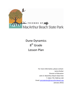 DUNE DYNAMICS - Friends of MacArthur Beach State Park