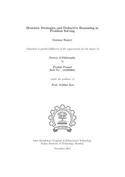 Heuristic Strategies and Deductive Reasoning in Problem Solving