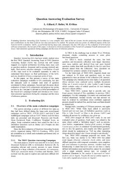 Question Answering Evaluation Survey