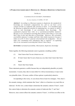 Contextualism and Warranted Assertability Maneuvers