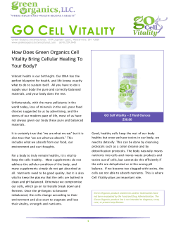 go cell vitality - Green Organics International